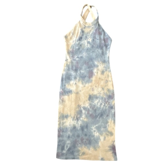 Young Fabulous & Broke Dresses & Skirts - Young Fabulous & Broke Blue, Cream & Lavender Halter Tie-Dye Midi Dress